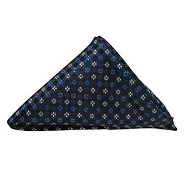 Jacob Alexander Classic Pattern Pocket Square Handkerchief - Navy Blue