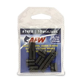 American Fishing Wire Double Barrel Crimp Sleeves, Black Color, Size 4F8, 0.044 -Inch Inside Diameter, 100-Pieces
