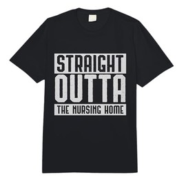 Straight Outta The Nursing Home Grandparents Gift Outfit Comfort Colors Adult Heavyweight T-Shirt