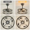 SabvioZh 16.5" Farmhouse Caged Fandelier Ceiling Fan with Light, Rustic