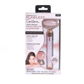 Finishing Touch Flawless Contour Vibrating Facial Roller & Massager Rose Quartz