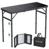 GARLLEN Folding Camping Table Max 27.5", 3-Height Adjustable Portable Camping