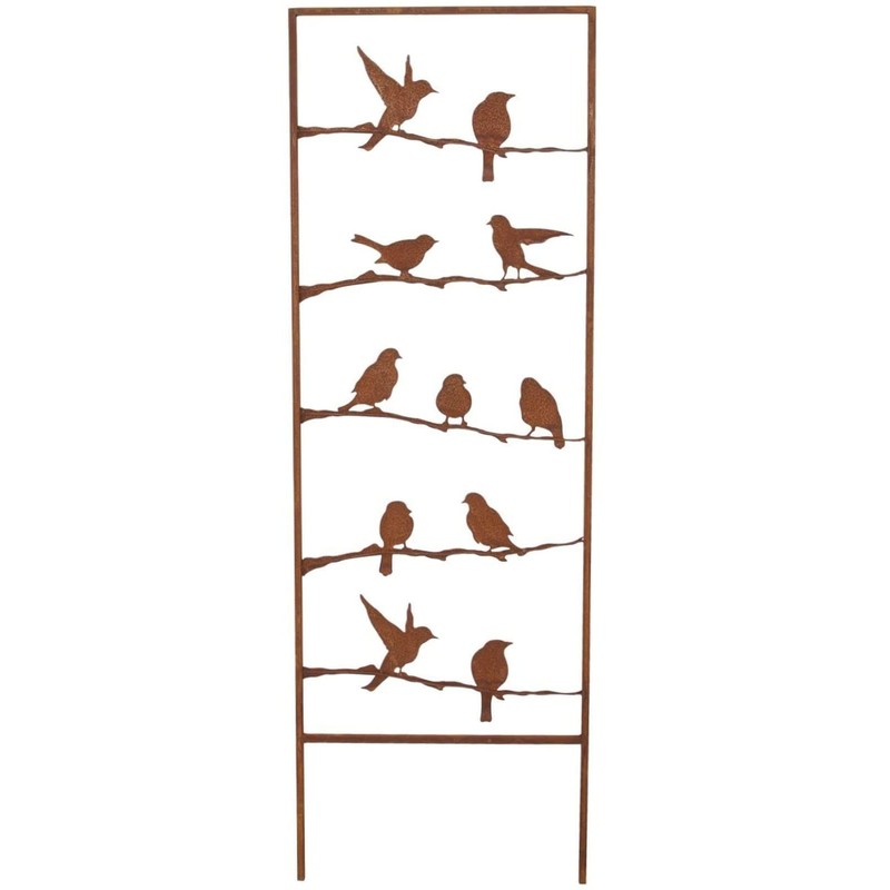 Dekoleidenschaft Metal Bird Garden Stake in Rust Look, 115 cm