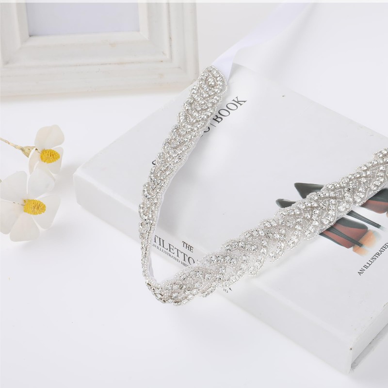 CIATBYYJ Glitter Women's Belt, White, One size fits all