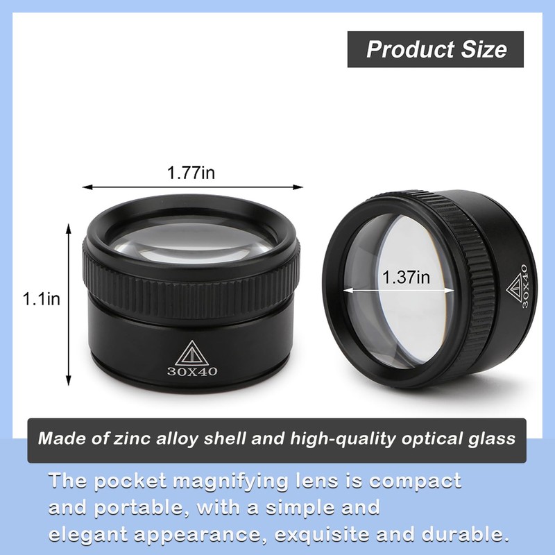 Rongon 30X Portable Pocket Reading Magnifier Optics Loupes Mini Desk