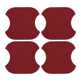 TUCKBOLD Car Magnet Car Door Handle Scratch Protector 91x93mm Anti-Scratches| Door Handle Protective Film Fiber Red 4 Pcs