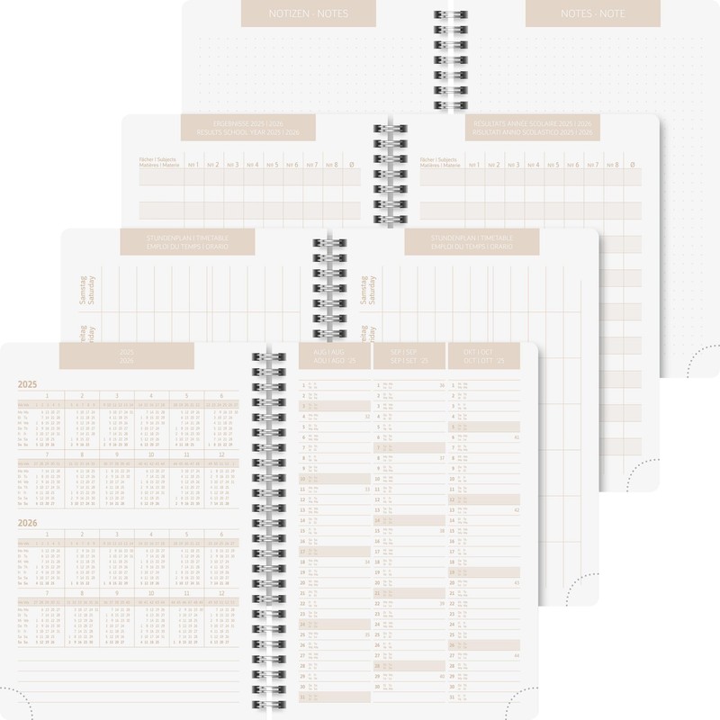 BRUNNEN School Calendar 2025/2026 "Bear" | A5, Plastic