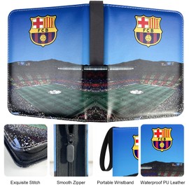 Football Trading Card Album 4 Compartments Football Cards Scrapbook with Zip and 50 Removable Pages for 400 Cards, Large Cards Book, Sports Card Folder, 3 Rings Card Folder