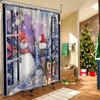 Lvetong Snowman Christmas Window Shower Curtain, Winter Scene Deer Shower