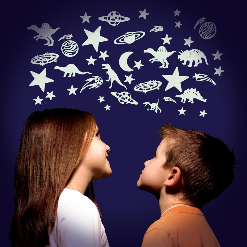 The Original Glowstars: Cosmic Glow Dinosaurs- Glow-in-The Dark, Plastic, Self-Adhesive
