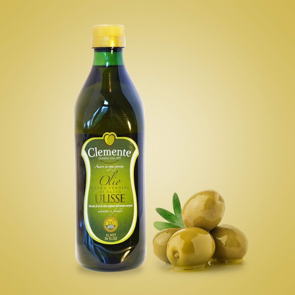 Olive Oil Extra Virgin by Clemente Ulisse NON-GMO (1L) 34 fl oz- Pack of 2