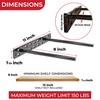 Set of 2 Floating Shelf Brackets 11 inch Multiple Mounting