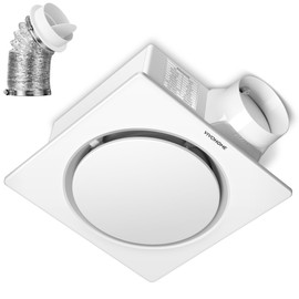 VIVOHOME Bathroom Exhaust Fan with Energy-Saving EC Motor - 110 CFM Constant Airflow, 10.2-inch Ceiling Retrofit Bath Fan, No Attic Access Needed(Install Kit, 4-in Duct Included)