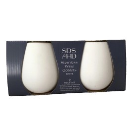 Sewing Down South SDS For HD Stemless Wine Goblets Set of 2 (2.17 Fl Oz.) White Silicone NEW