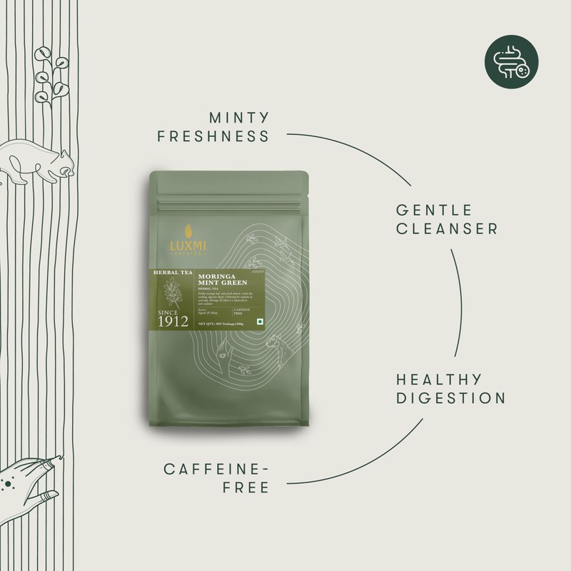 Luxmi Estates - Moringa Mint - Organic Moringa Mint Tea