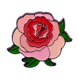 Ficsowy Rose Enamel Pin Women's Art Badge Feminist Pin Reproductive Rights Pin Flower Lapel Pins for Women and Girls Decorative Brooch Jewelry Fashion Accessories(Floral)