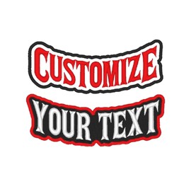 Custom Embroidered Freehand Arch Bottom Rocker Name Tag Motorcycle Biker Sew on Patch 3" ~ 14"
