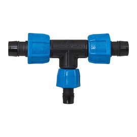 Watts ART3412 ANKA Series High Pressure Poly-Pipe Reducing Tee, 3/4" x 3/4" x 1/2" Black Fitting w/Blue Tapered Nut Seals, High Grade Glass Fiber Reinforced Nylon, Agriculture & Irrigation