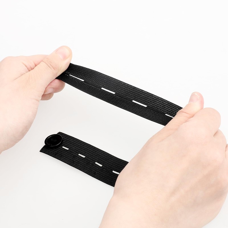 COMNICO 5pcs Waist Extender Button Elastic Comfy Adjustable Waistband Expanders