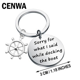 CENWA Lake Life Gift I'm Sorry For What I Said When I Was Docking The Boat Keychain Nautical Boating Gifts for Boaters, Grey, 3.0