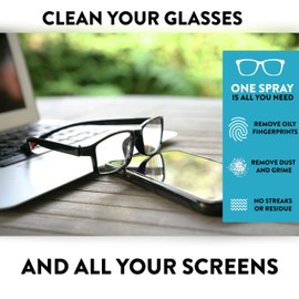 Apex Lens Cleaner Spray Solution for Reading Eye Glasses | Sunglasses | Phone and Laptop Screens | Cleaning Cloth Included (1)