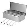 Especiero Organizador De Cocina Con 4 Recipientes Y Cuchara Plateado