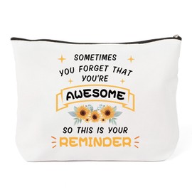 QONCV Cosmetic Bags, Inspirational Motivational Encouragement Gifts for Women Christmas Birthday, Make Up Bag Presents for Friends Nurse Teacher Ideas