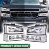 LQI LED DRL Headlights Assembly Compatible with Silverado/Avalanche 2003-2007 (Fit