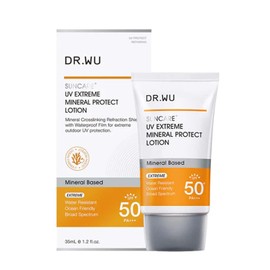 DR.WU (Sunscreen/Waterproof) UV Extreme Mineral Protective Lotion SPF 50+ PA+++ Sunscreen, Makeup Base, UV Care, Outdoors, Face, Neck, Sensitive Skin, Moisturizing, 1.2 fl oz (35 ml)