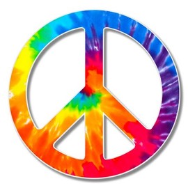 Peace Sign Tie Dye Vinyl Sticker - Car Phone Helmet - Select Size