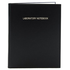BookFactory Lab Notebook - 312 Pages (.25'' Grid Format), 8 7/8'' x 11 1/4'', Black Cover, Section Sewn Hardbound Laboratory Notebook (Made in USA)