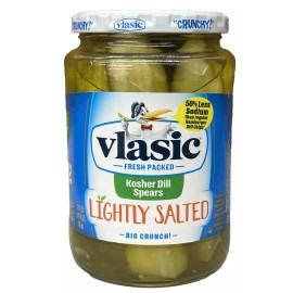 Vlasic Fresh Packed Kosher Dill Spears Lightly Salted Pickles 24 oz