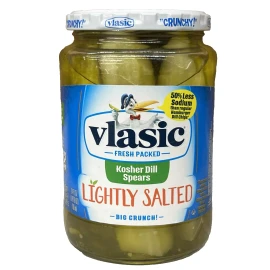 Vlasic Fresh Packed Kosher Dill Spears Lightly Salted Pickles 24 oz