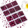 6736pcs Hotfix Rhinestones Flatback,Hot Pink Rhinestones for Crafts Clothes Mixed