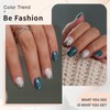 Press On Nails - Blue Glittery, Square Tip, Salon Quality