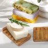 2 Pack Self Draining Teak Wood Soap Dish Holder,Teak Soap