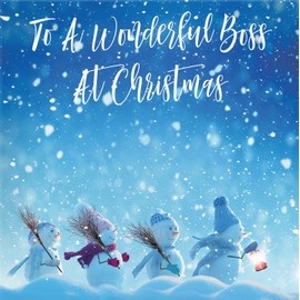Boss Christmas Card - To A Wonderful Boss At Christmas - Snow People Collection - Fun Card