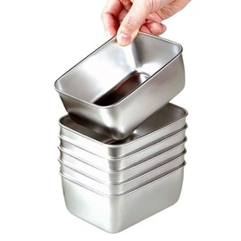 MVSR 6pcs Food Storage Containers with Lids, Meal Prep Containers Reusable, Stainless Steel, Oven Freezer Dishwasher Safe (500ml)