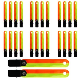 Goldboy High Visibility Reflective Trail Markers for Tree, Reflective Hunting Ribbon with Clips for Hiking Hunting Outdoor, Double Colored Hunting Reflectors (Red and Yellow) (36)