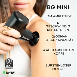 Muskelmassagepistole, Mini-Massagepistole mit 4 Köpfen und 5 Geschwindigkeiten, Schmerzlinderung, Entspannung, Muskelerholung, tragbar, leise, bis zu 4 Stunden Verwendung, ideal als Geschenk