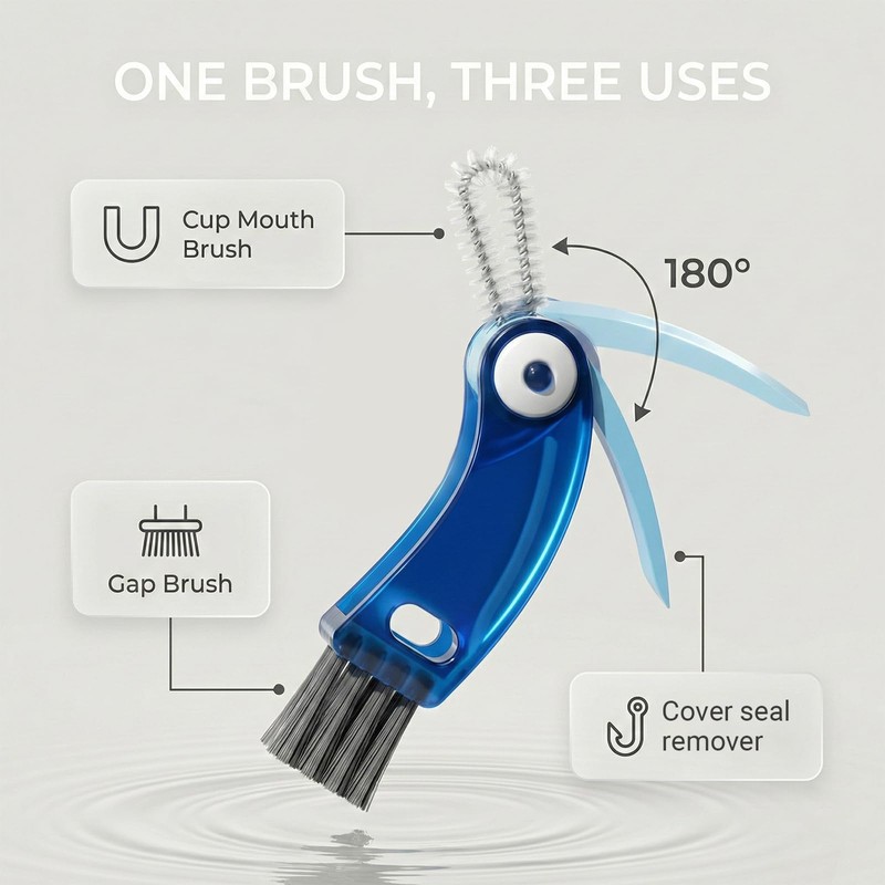 FrostyFlair 3-in-1 Cleaning Brushes, Grout Brush, Multifunctional Cleaning Brushes for