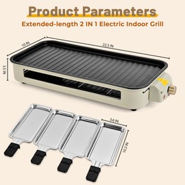 Pukomc Electric Indoor Grill,2 in 1 Indoor Grills for Kitchen
