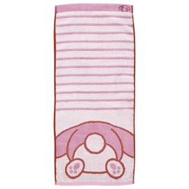 Marushin 3725015400 Sanrio My Melody Face Towel, Pretty Hip My Melody, Organic Cotton, Antibacterial and Odor Resistant, Non-Twisted Yarns