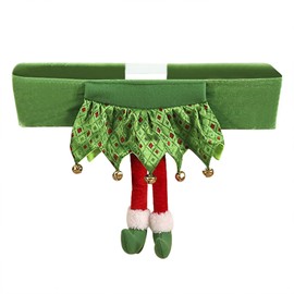 Funny Christmas Chair Covers for Dining Room, Merry Christmas Decorations Cute Santa Belt Elf Girl Skirt Chair Back Covers Xmas Slipcovers Birthday Party Wedding Banquet Vacation Indoor Home Decors