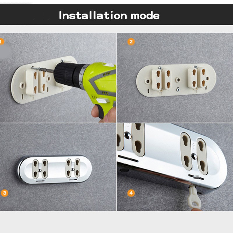 Wall Mount Soap Shower Dispenser Dual Pump 2 Separate Compartments