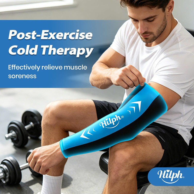 Hilph Full Arm Elbow Ice Pack Sleeve for Pitchers, Extended-Length