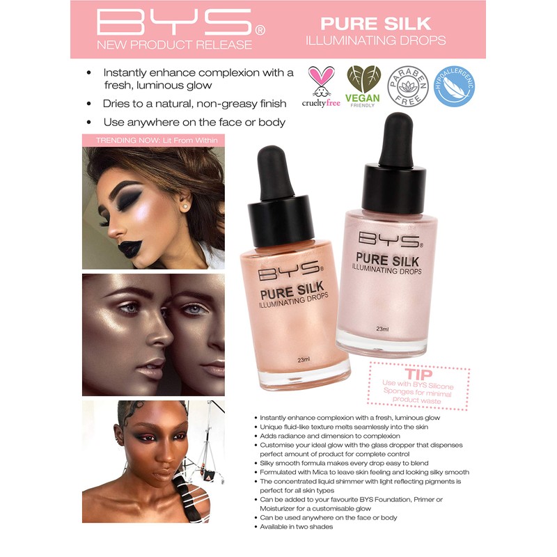BYS Pure Silk Illuminating Drops, Sun Glow, 23 ml