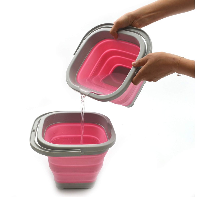 SAMMART Foldable Rectangular Basket/Bucket, 5 Litre, Rectangular, 5 Litre (5L