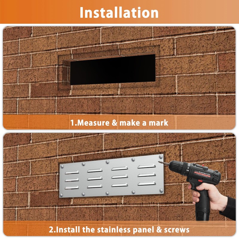 FOROIRON 2 Pack Stainless Steel Venting Panel for Grill Accessory