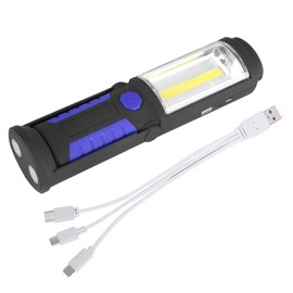 Pomya Luz de Trabajo COB, Linterna de Camping LED Recargable de 3W, Linterna LED de Trabajo de Emergencia, para Reparar el Coche y Acampar en Caso de Emergencia